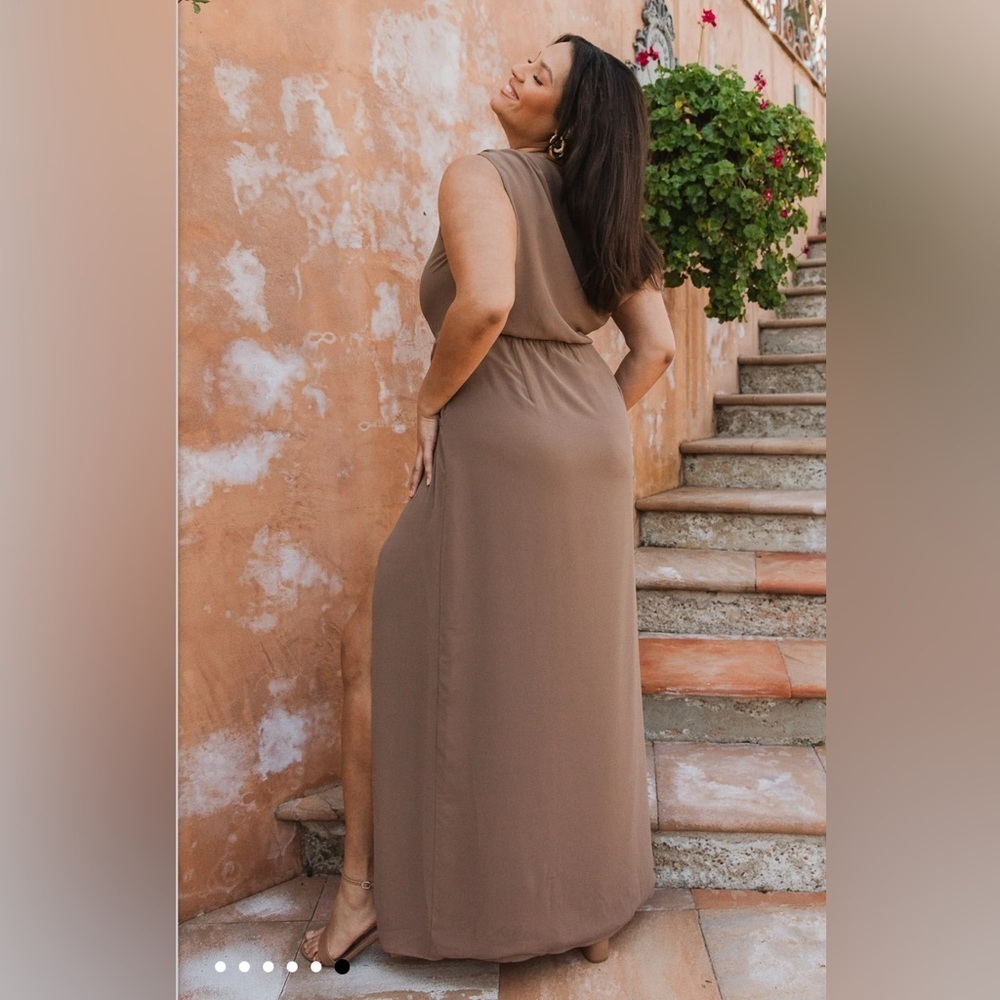 Show me Your Mumu Jodie Dress in Dune Chiffon - Picture 3 of 10